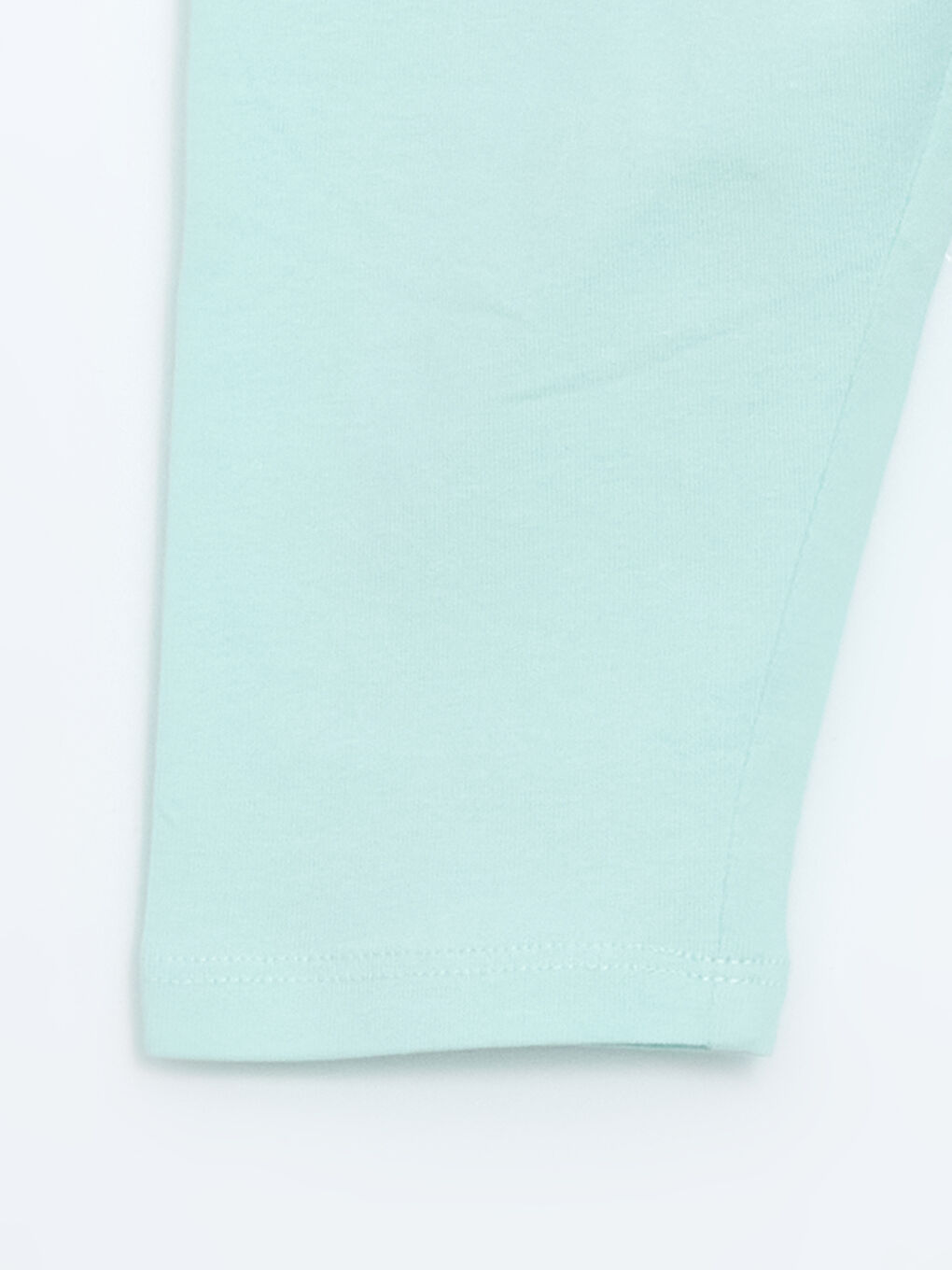 Turkuaz Beli Lastikli Kalp Baskılı Kız Çocuk Tayt-2