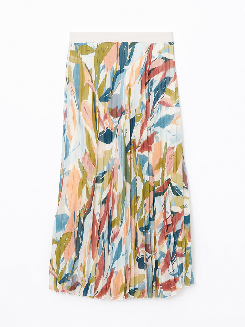 Jupe plissée en chiffon à motifs avec taille élastiquée-5
