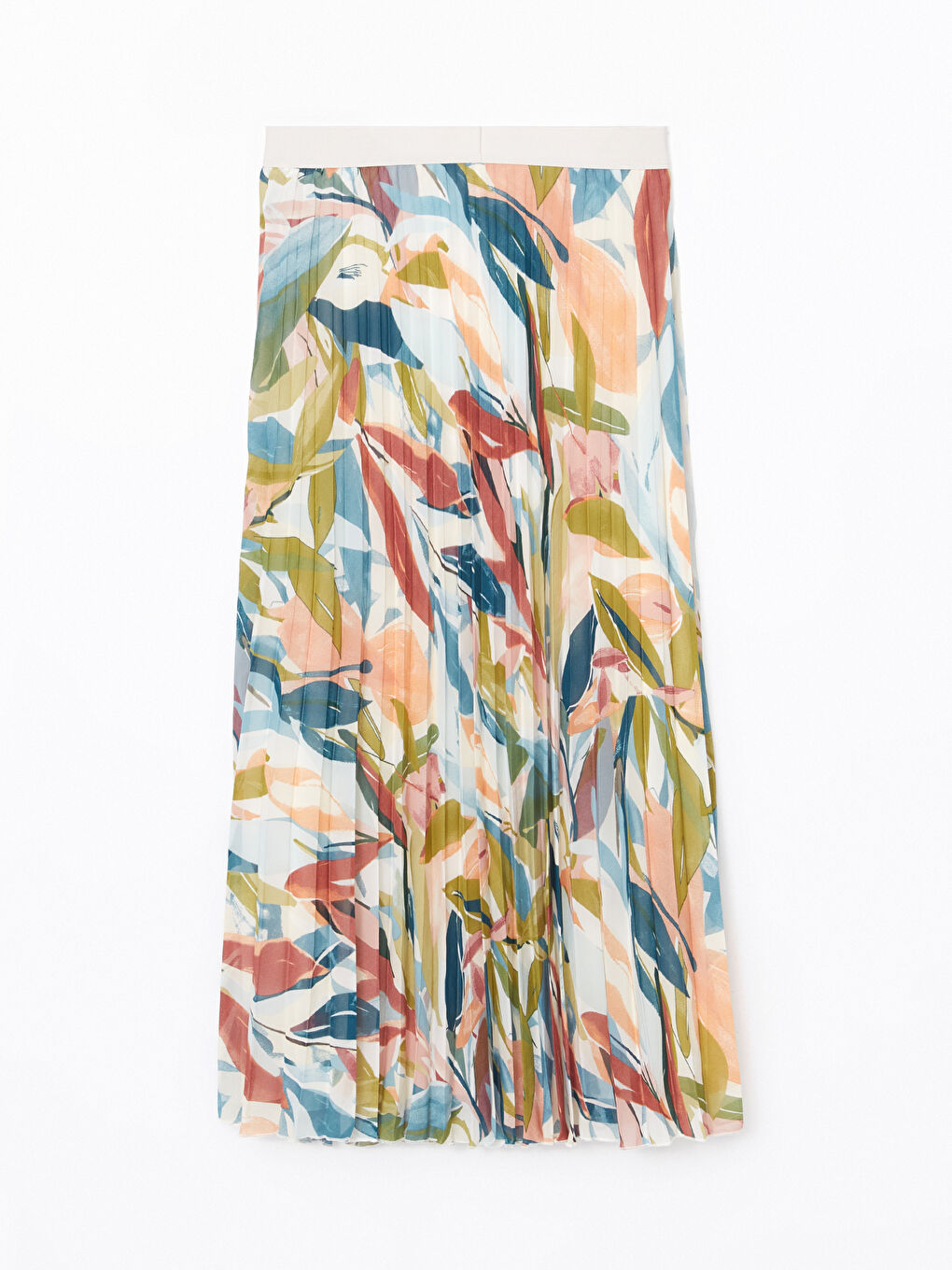 Jupe plissée en chiffon à motifs avec taille élastiquée-6