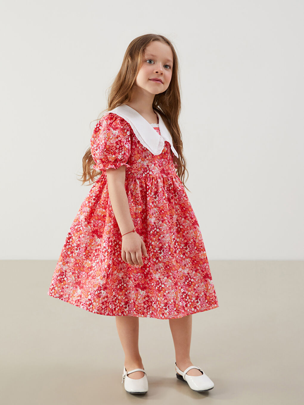 Floral Linen Blend Girl'S Dress -S5DU15Z1-LTQ