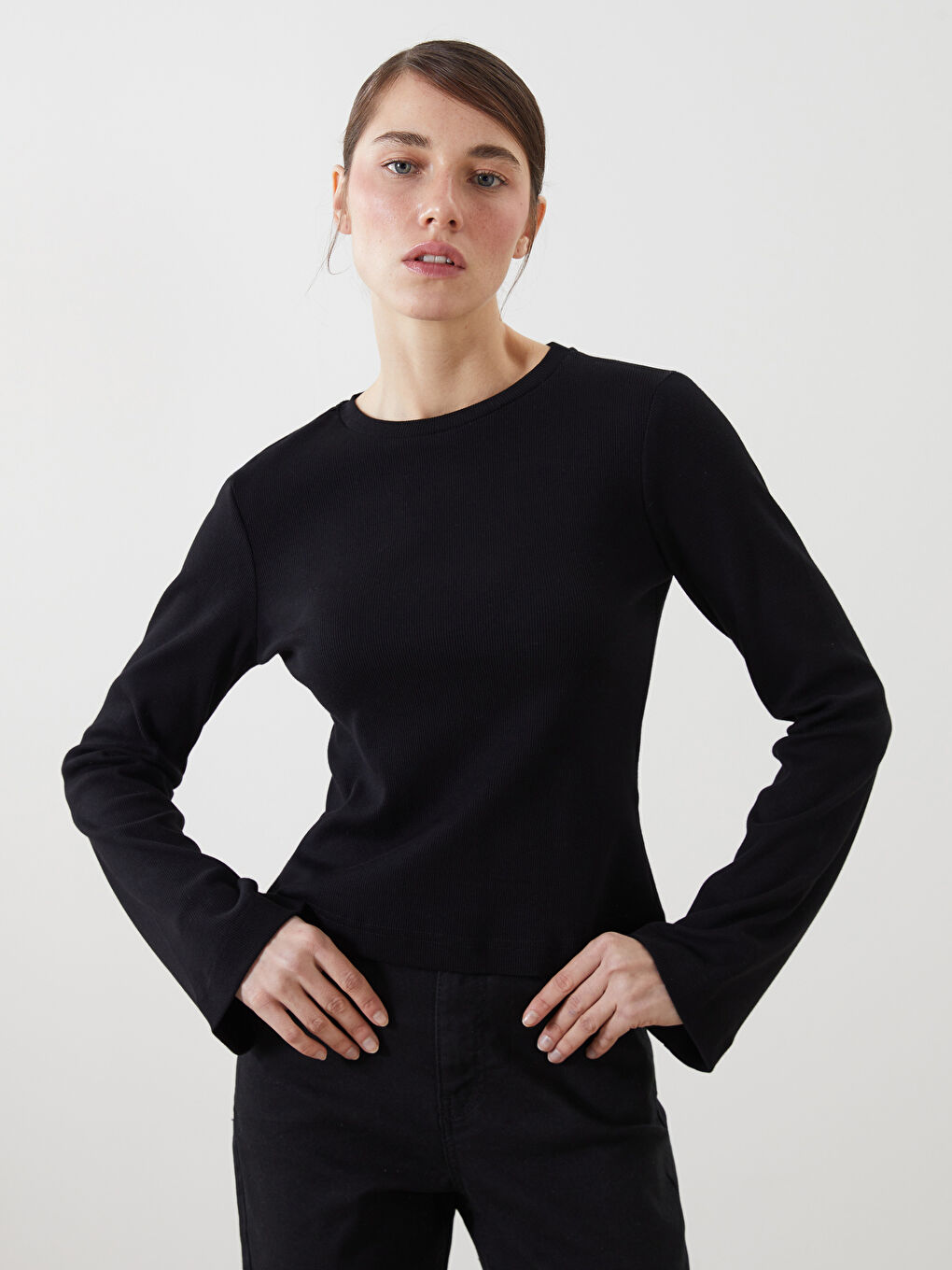 Corps Texturé à Col Rond pour Femmes