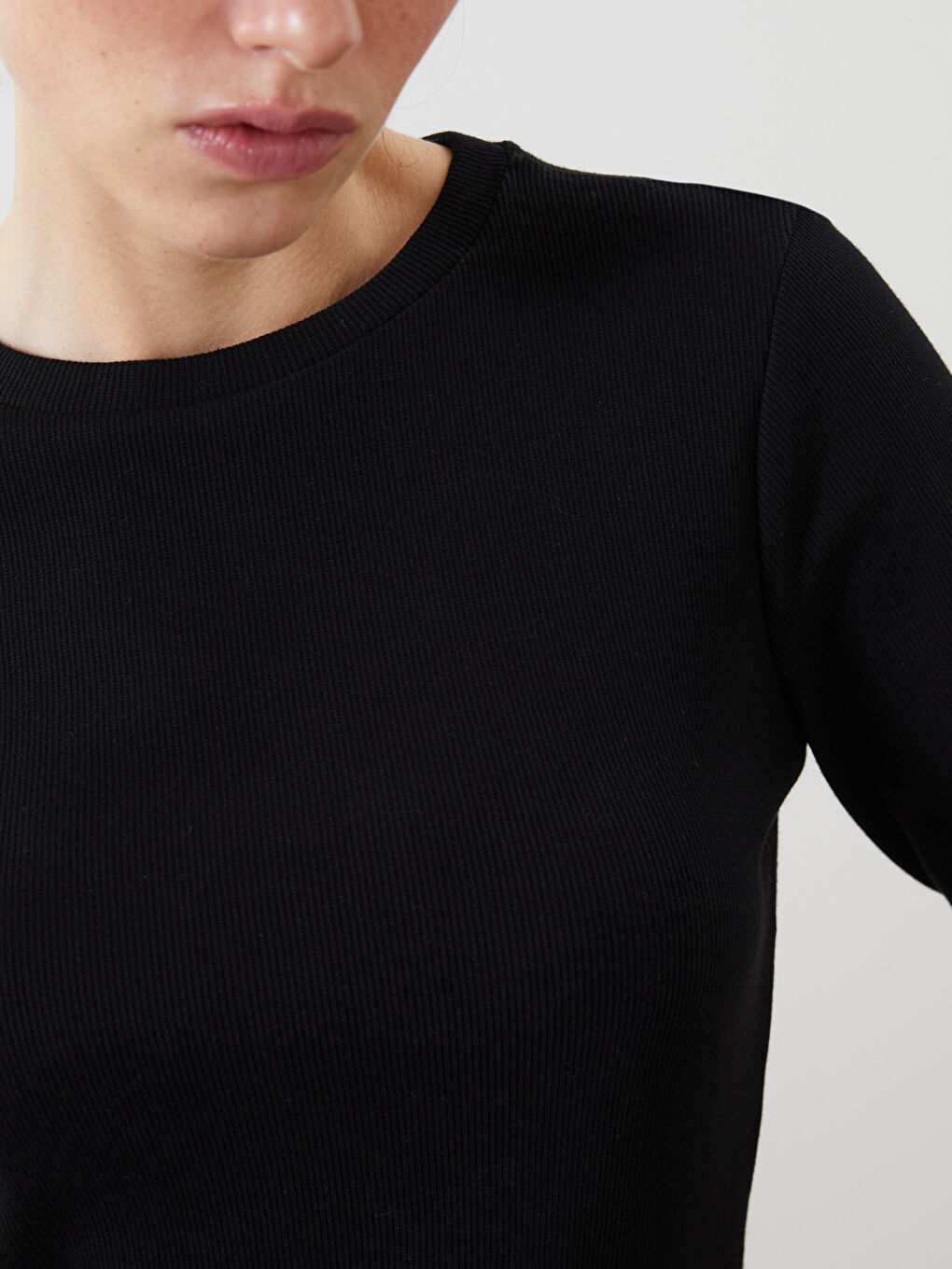 Corps Texturé à Col Rond pour Femmes-2