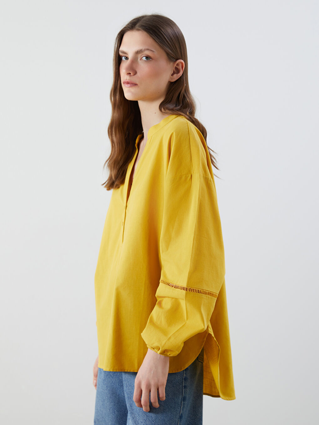 Notch Neck Oversize Women's Blouse -S5DU56Z8-FMJ