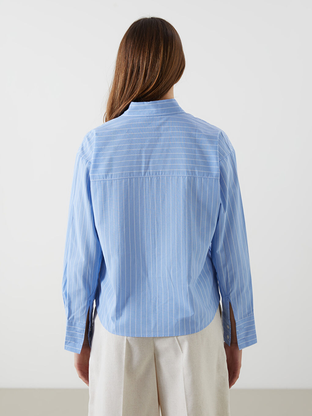 Striped Poplin Women's Shirt-3