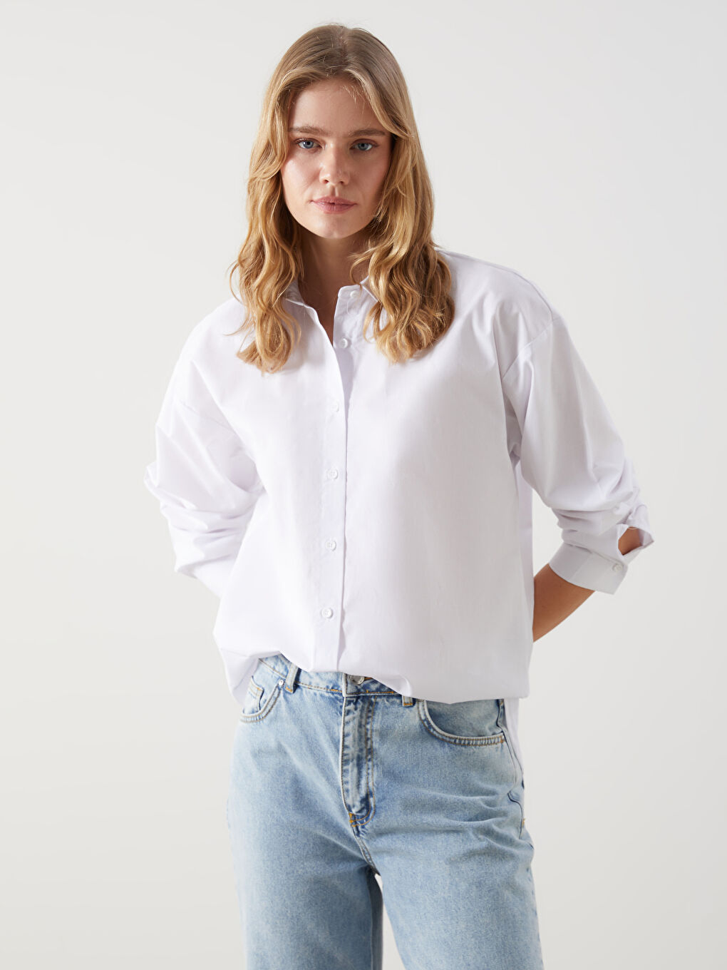 Poplin Women's Shirt -S5DU64Z8-Q6K