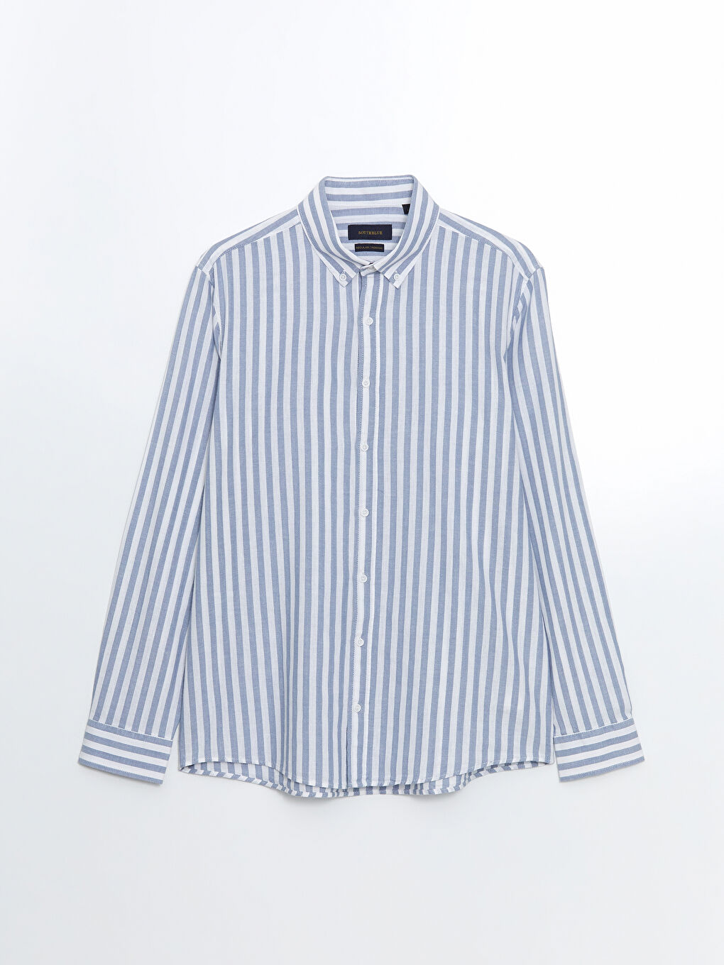 Mavi Regular Fit Uzun Kollu Çizgili Poplin Erkek Gömlek-4