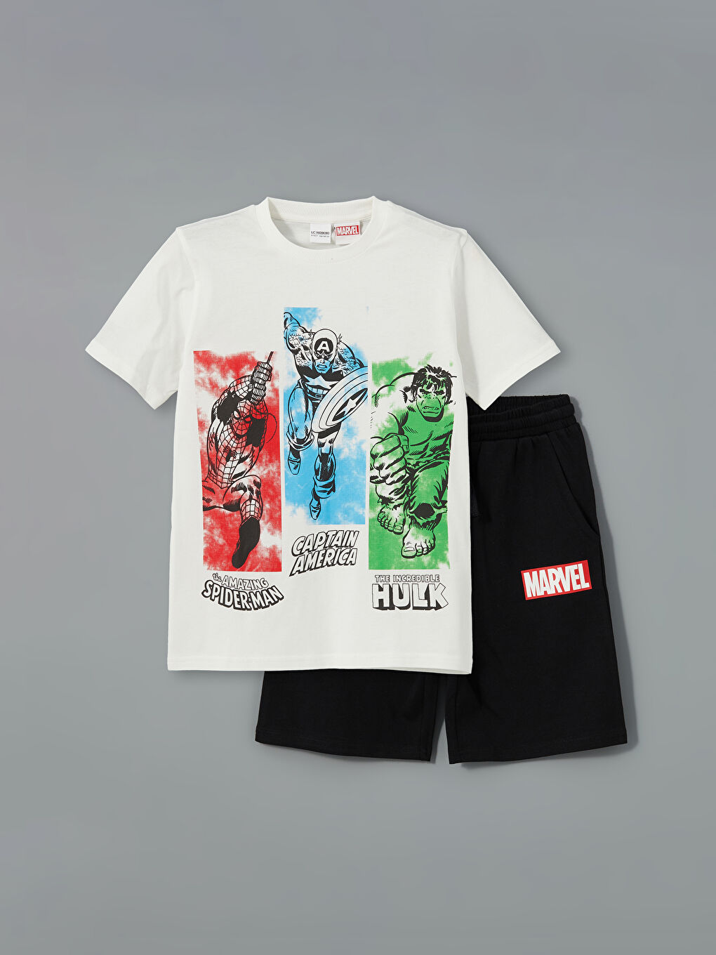 Marvel Printed Boys' T-Shirt and Shorts 2 Pack Set -S5DU75Z4-FDU