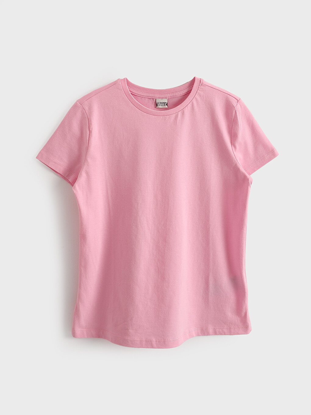 Crew Neck Plain Girls' T-shirt