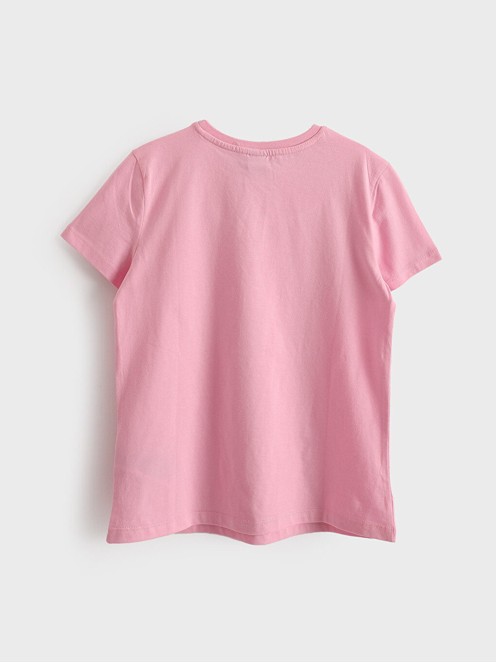Crew Neck Plain Girls' T-shirt-1