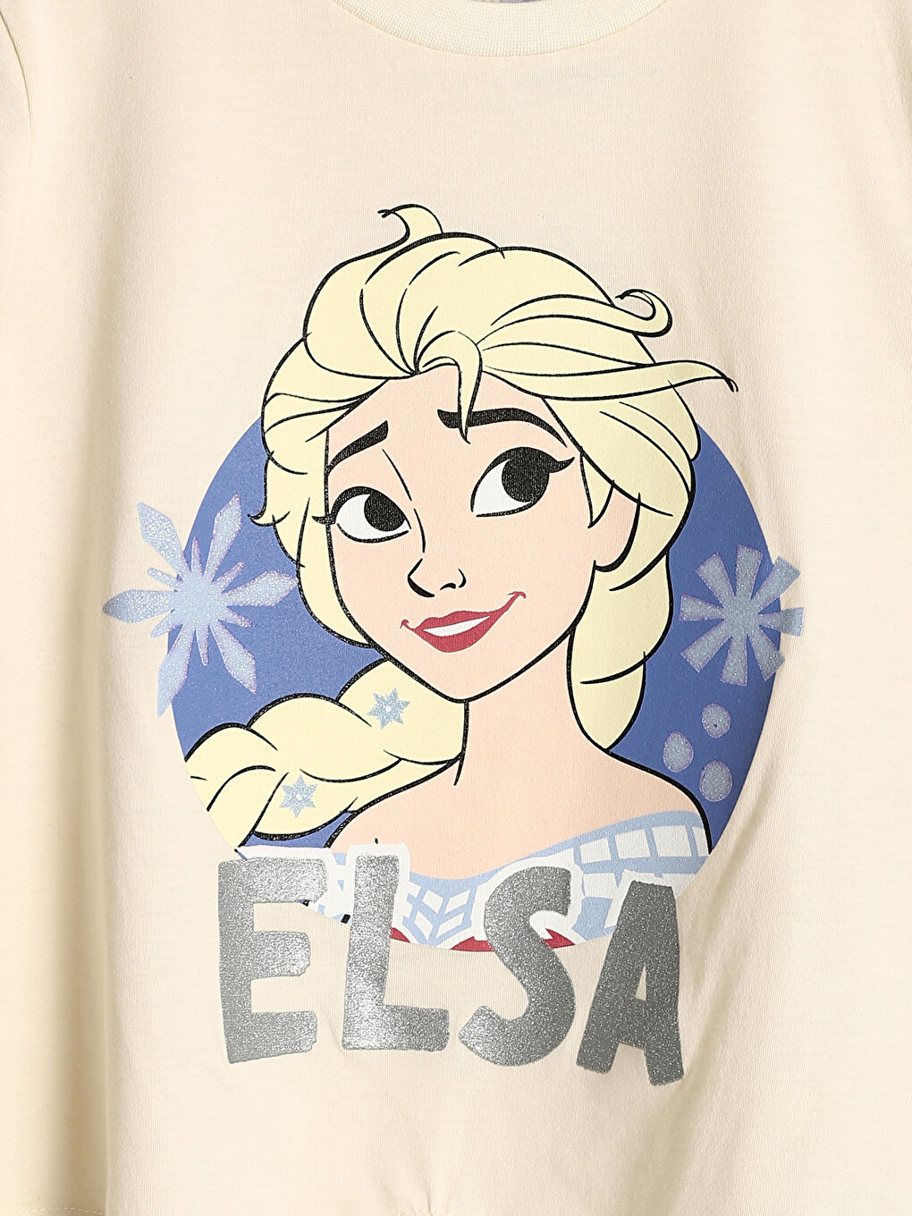 Crew Neck Elsa Printed Girls' T-Shirt-3