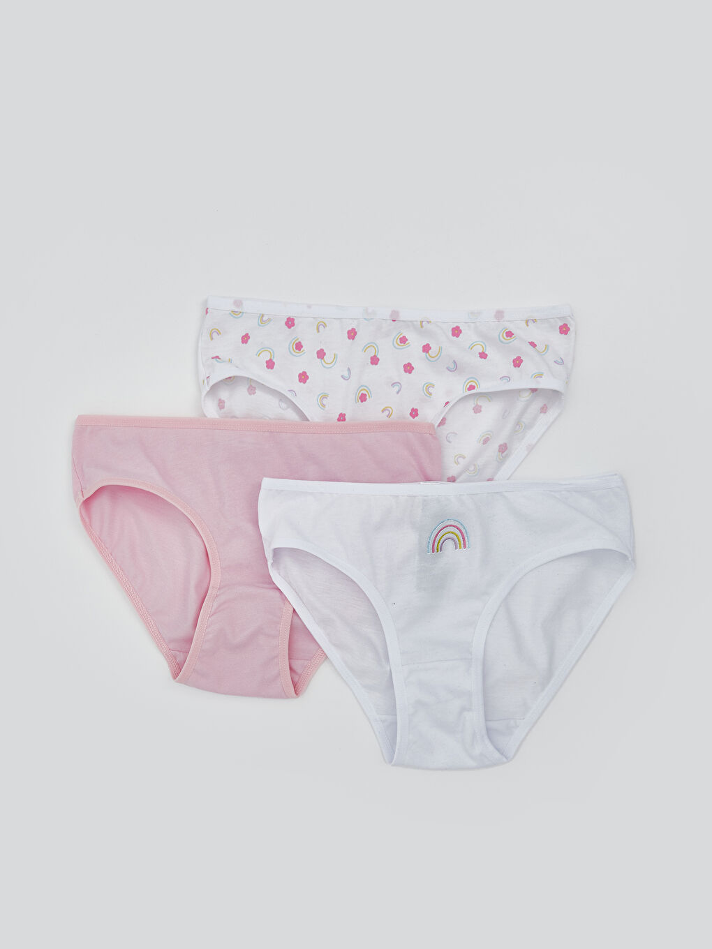LCW Kids Beyaz Baskılı Kız Çocuk Külot 3'lü