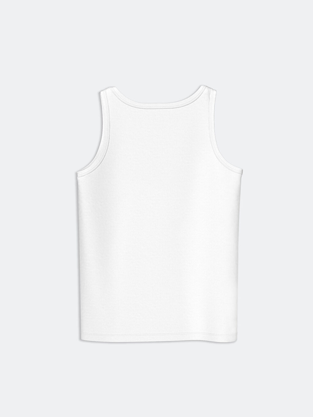 Beyaz Bisiklet Yaka Erkek Çocuk Atlet-1