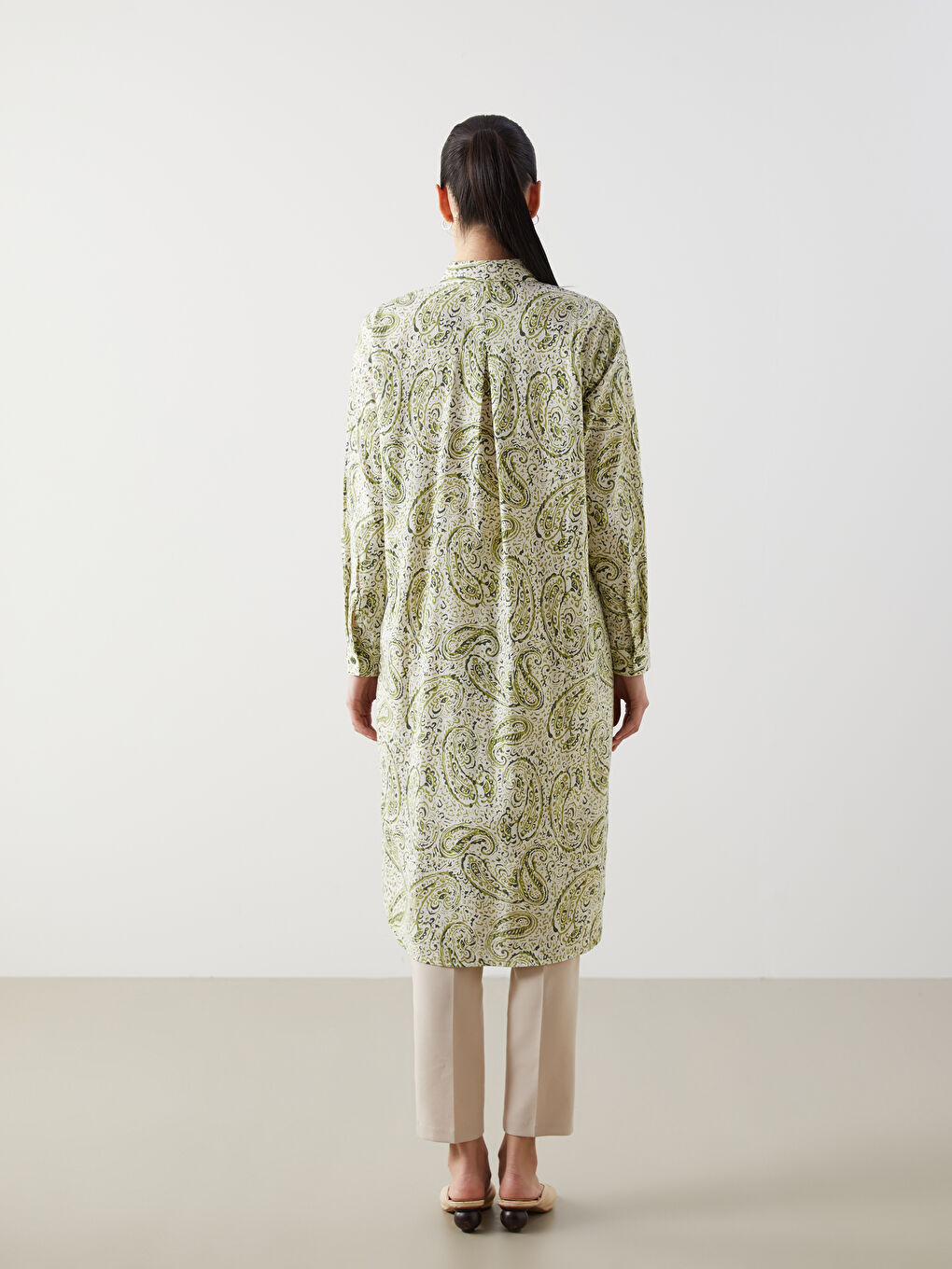 Patterned Women's Shirt Tunic -S5DV45Z8-LRR