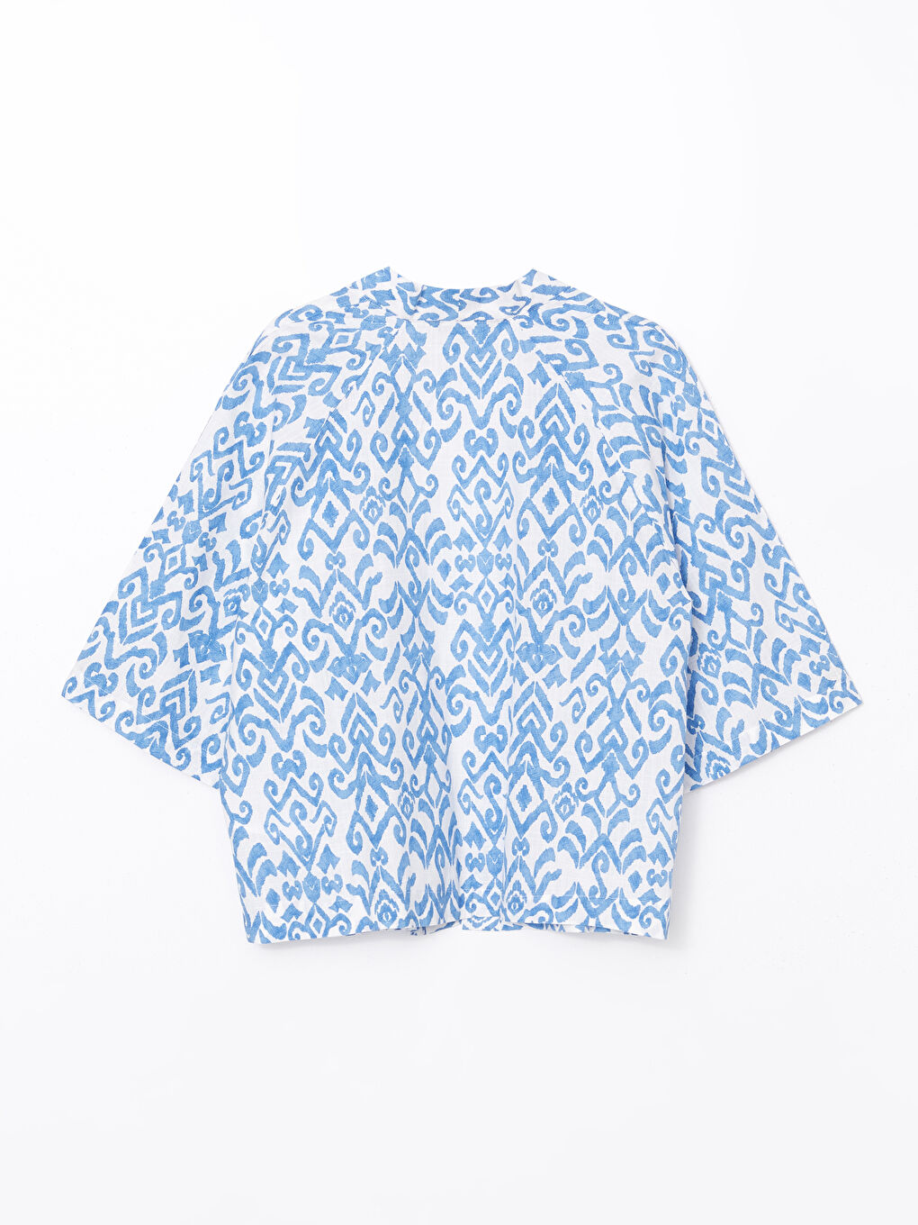 Shawl Collar Oversize Linen Blend Women's Kimono -S5DV47Z8-LQK