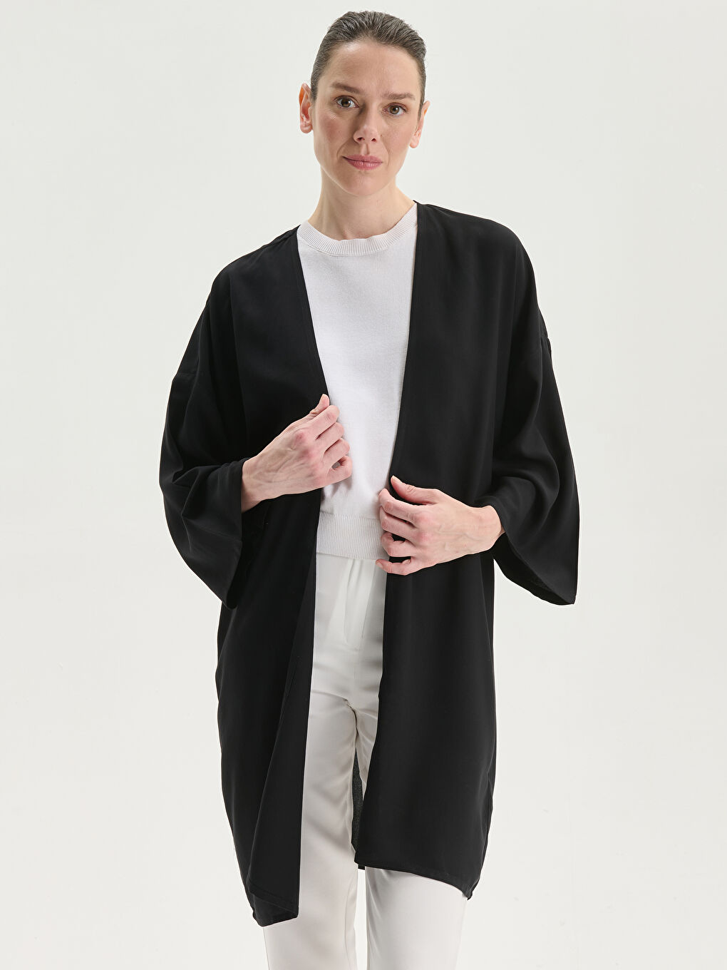 Shawl Collar Oversize Women's Kimono -S5DV62Z8-CVL