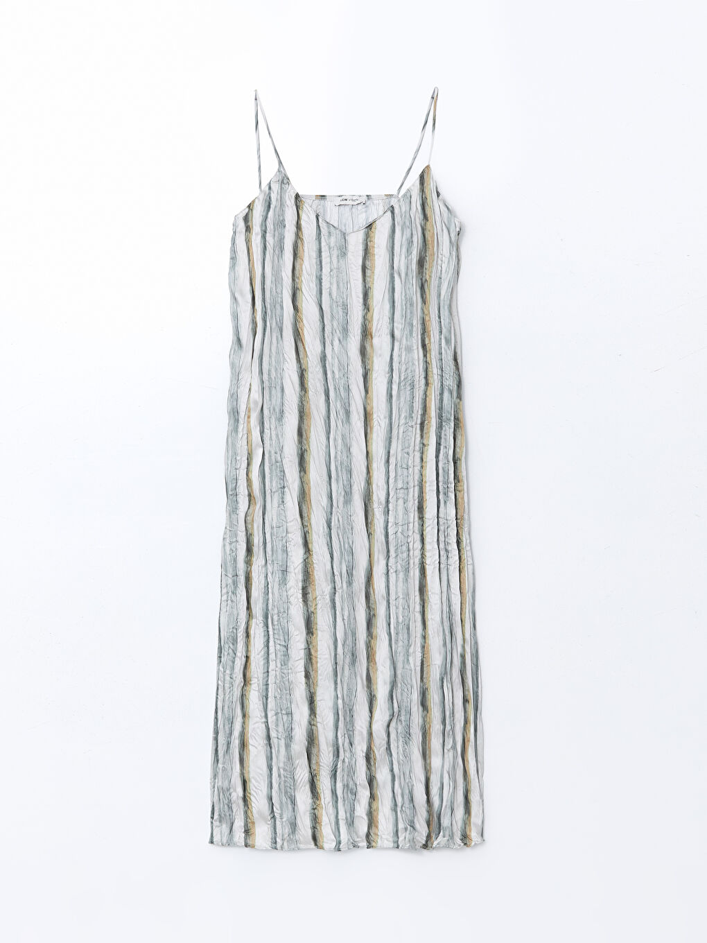 V-Neck Striped Strappy Satin Women's Dress -S5DV96Z8-LRF