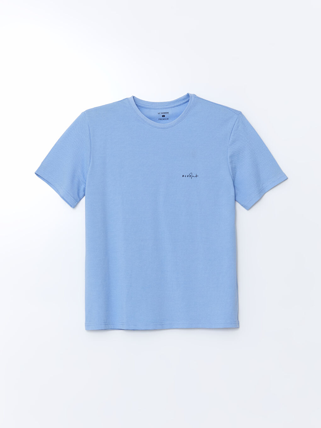 Mavi Bisiklet Yaka Baskılı Penye Erkek Pijama Üst