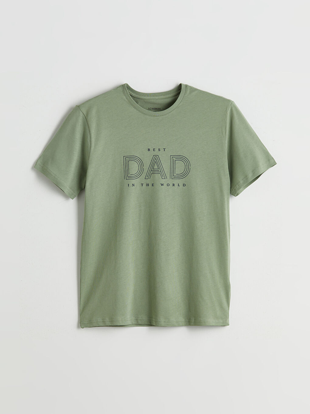 Yeşil Bisiklet Yaka Kısa Kollu Erkek Pijama Üst