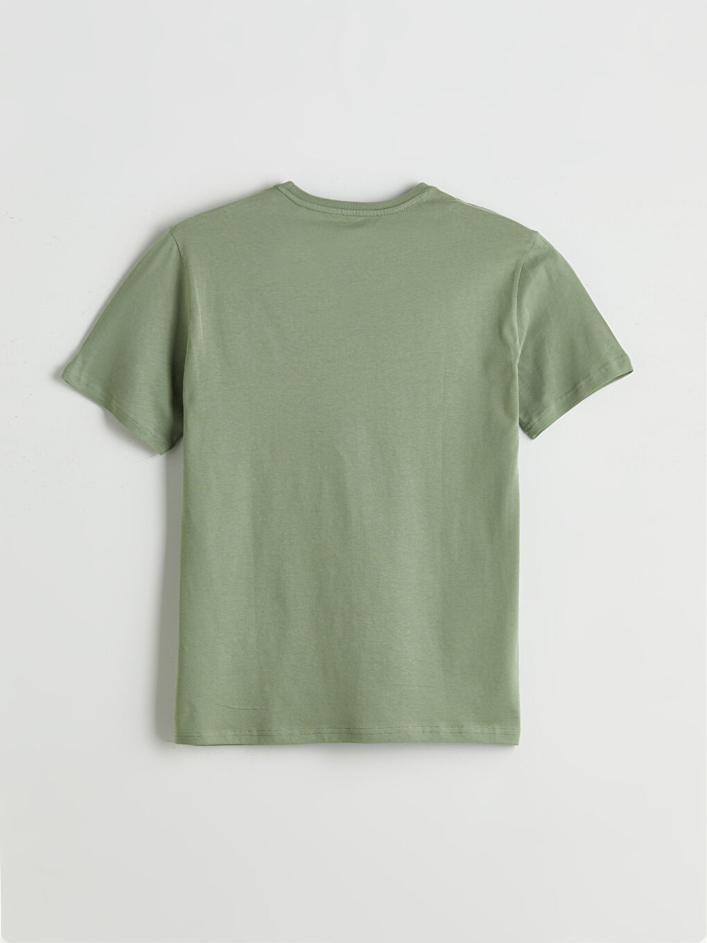 Yeşil Bisiklet Yaka Kısa Kollu Erkek Pijama Üst-1