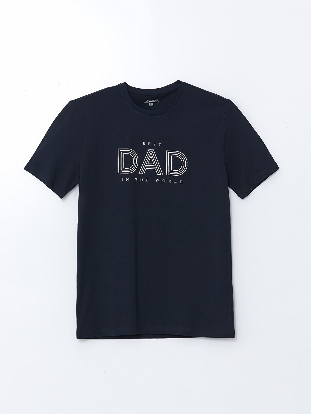 Lacivert Bisiklet Yaka Kısa Kollu Erkek Pijama Üst