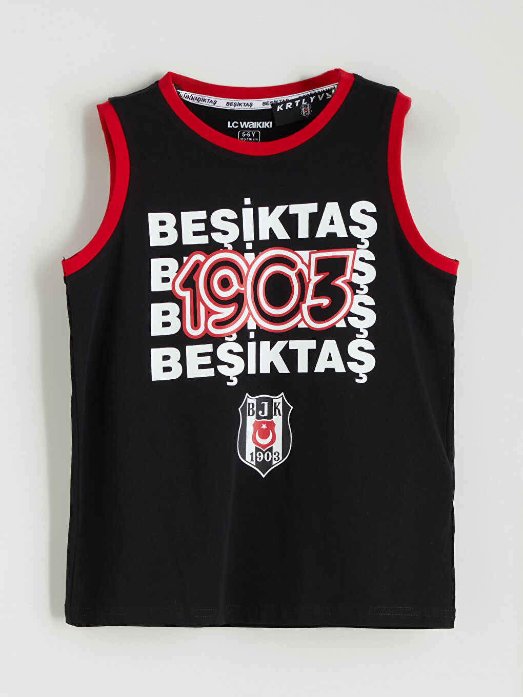 Siyah Bisiklet Yaka Beşiktaş Baskılı Erkek Çocuk Şortlu Pijama Takımı-1