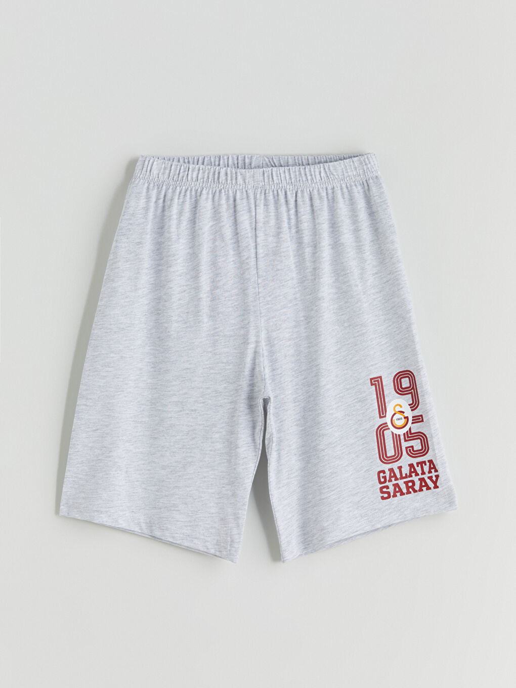 Gri Beli Lastikli Galatasaray Baskılı Erkek Çocuk Pijama Şort