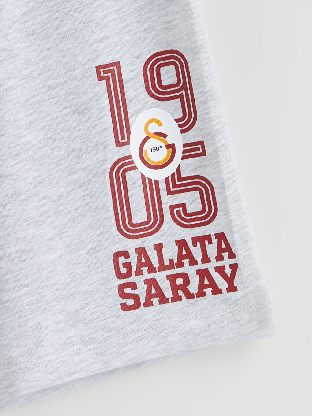 Gri Beli Lastikli Galatasaray Baskılı Erkek Çocuk Pijama Şort-2