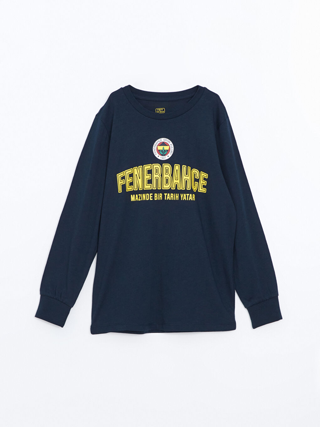 Lacivert Bisiklet Yaka Fenerbahçe Baskılı Erkek Çocuk Pijama Üst