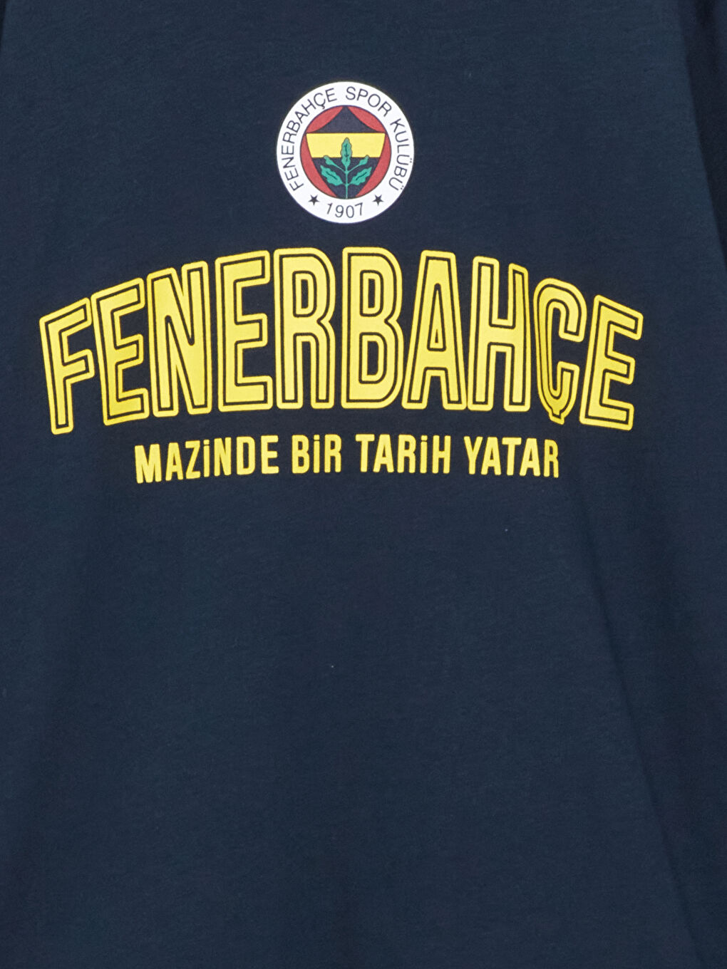 Lacivert Bisiklet Yaka Fenerbahçe Baskılı Erkek Çocuk Pijama Üst-1