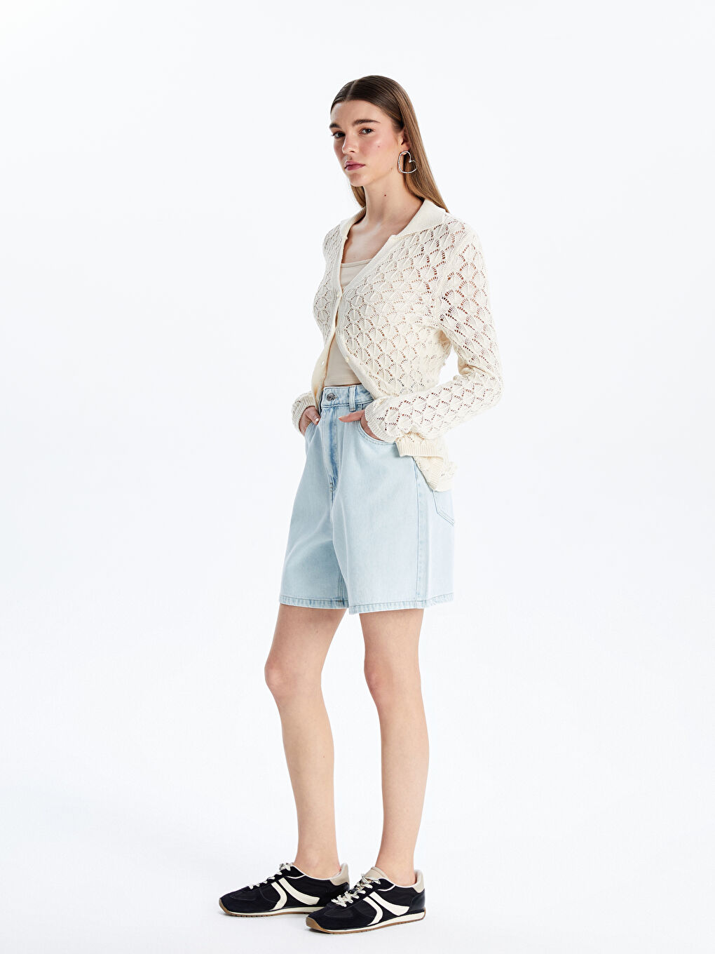 Regular Fit Women's Denim Shorts -S5EA00Z8-VYD