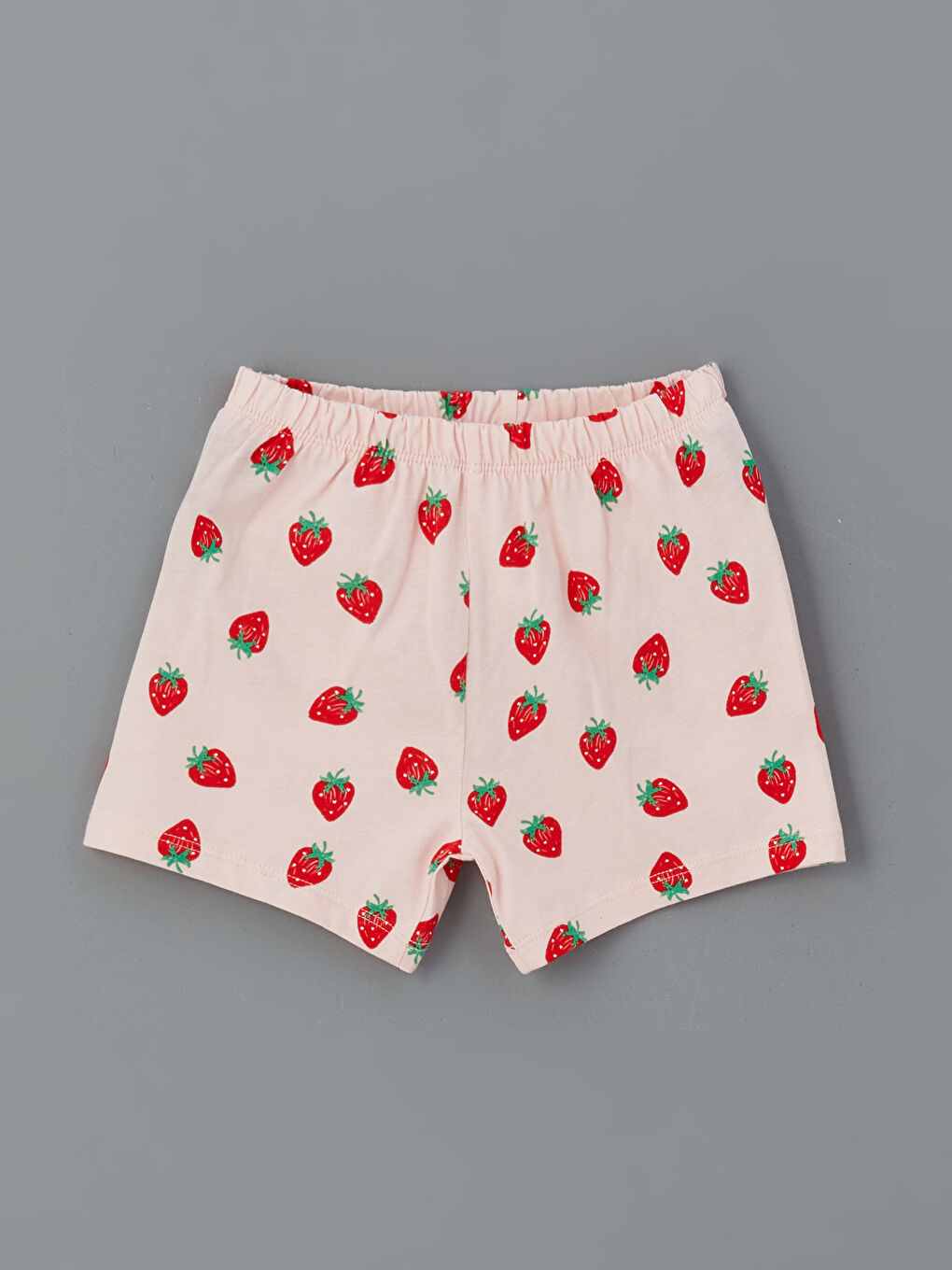 Pembe Kız Bebek Baskılı Penye Şort