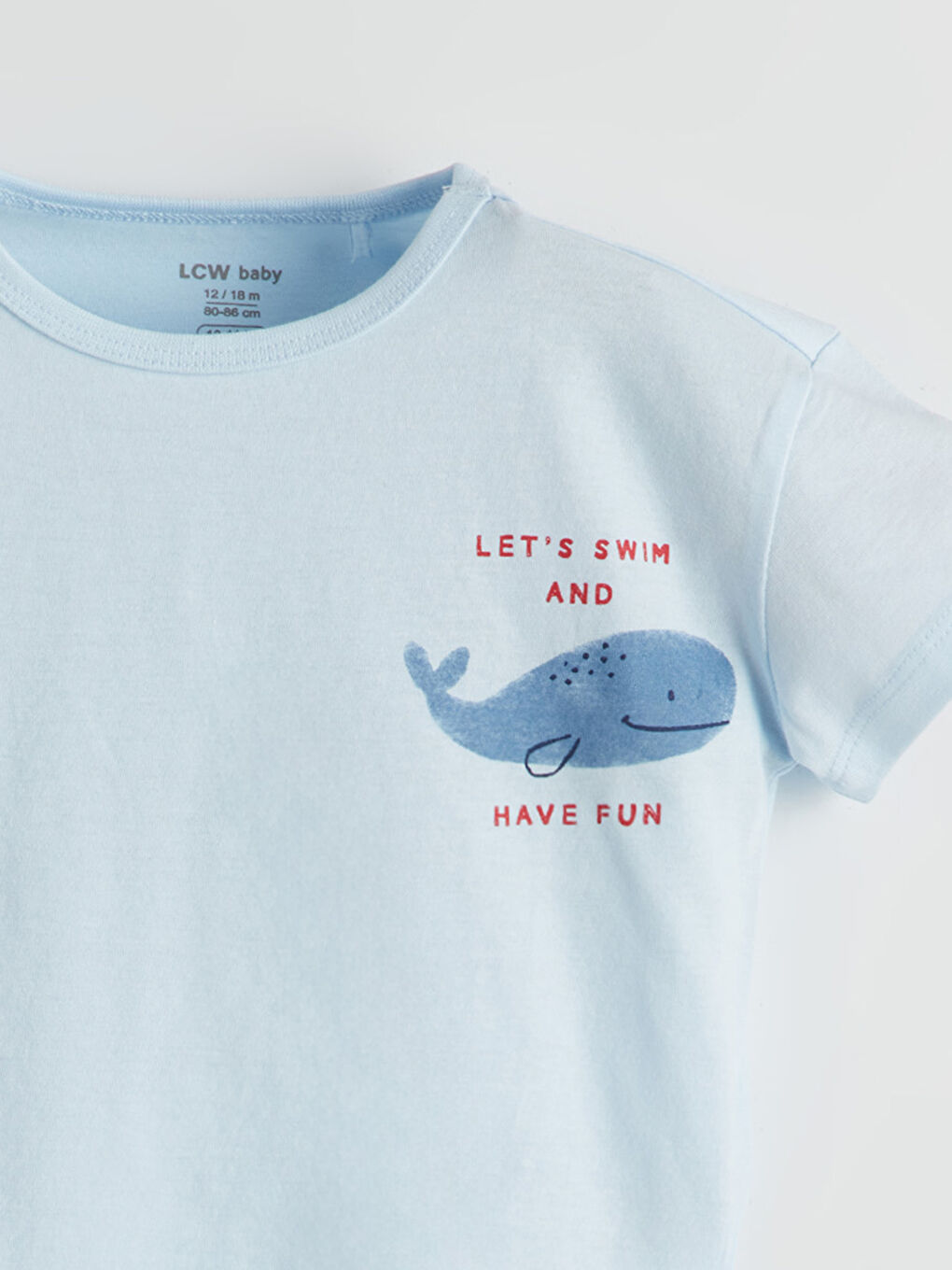 Mavi Bisiklet Yaka Baskılı Erkek Bebek Tişört-1