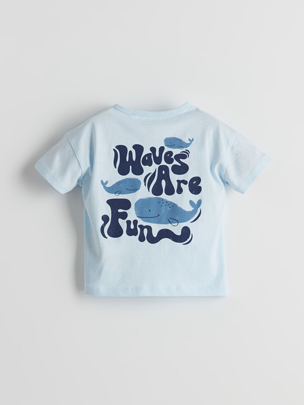 Mavi Bisiklet Yaka Baskılı Erkek Bebek Tişört-2