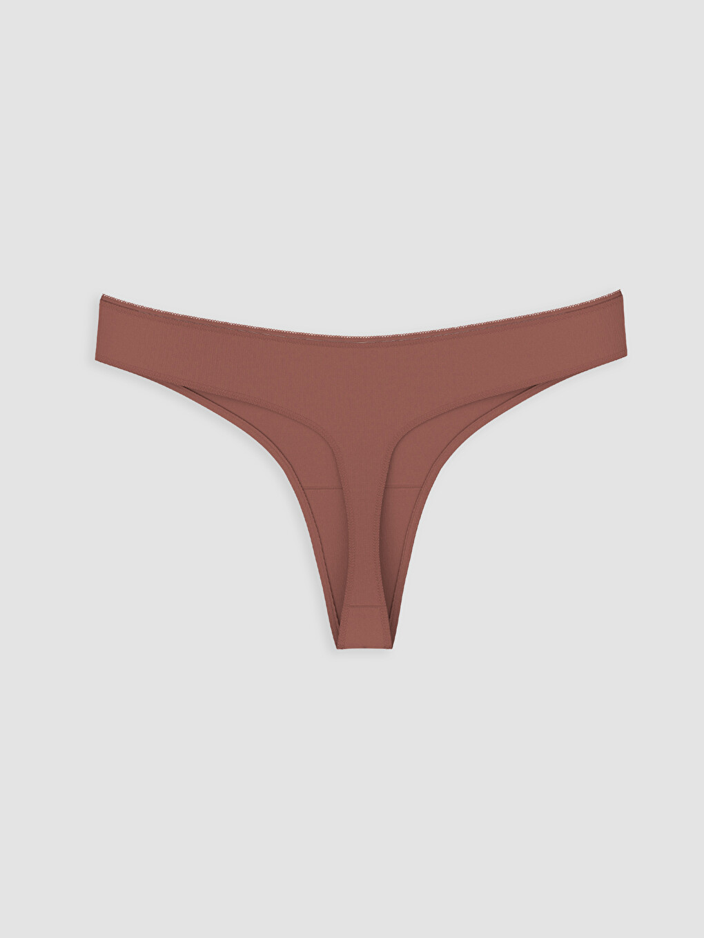 Kahverengi Düz Tanga Külot-1