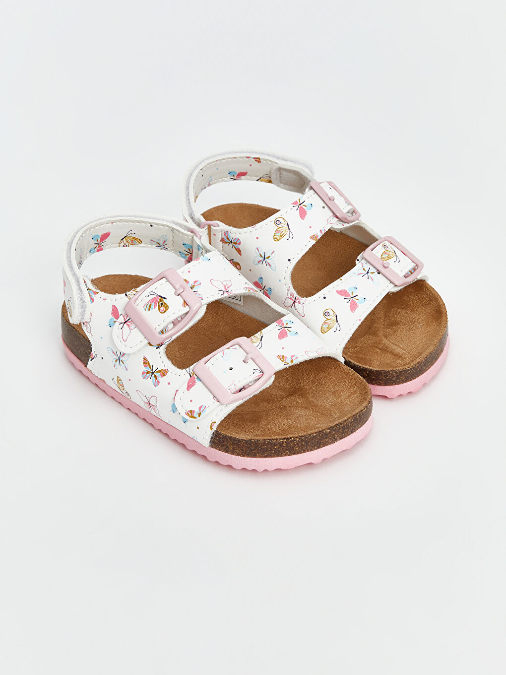 Printed Hook and Loop Closure Baby Girl Sandals -S5EB35Z1-LRA