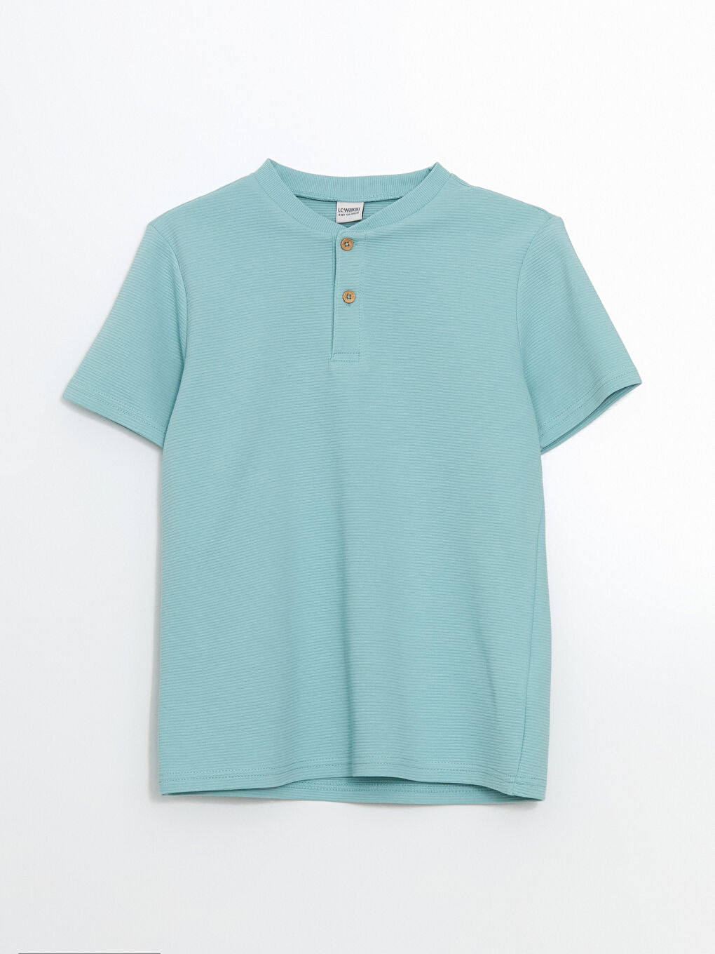 Yeşil Bisiklet Yaka Düğmeli Erkek Çocuk Tişört