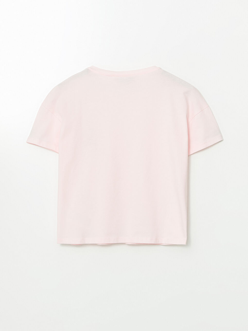 Pembe Bisiklet Yaka Baskılı Kadın Pijama Üstü-1