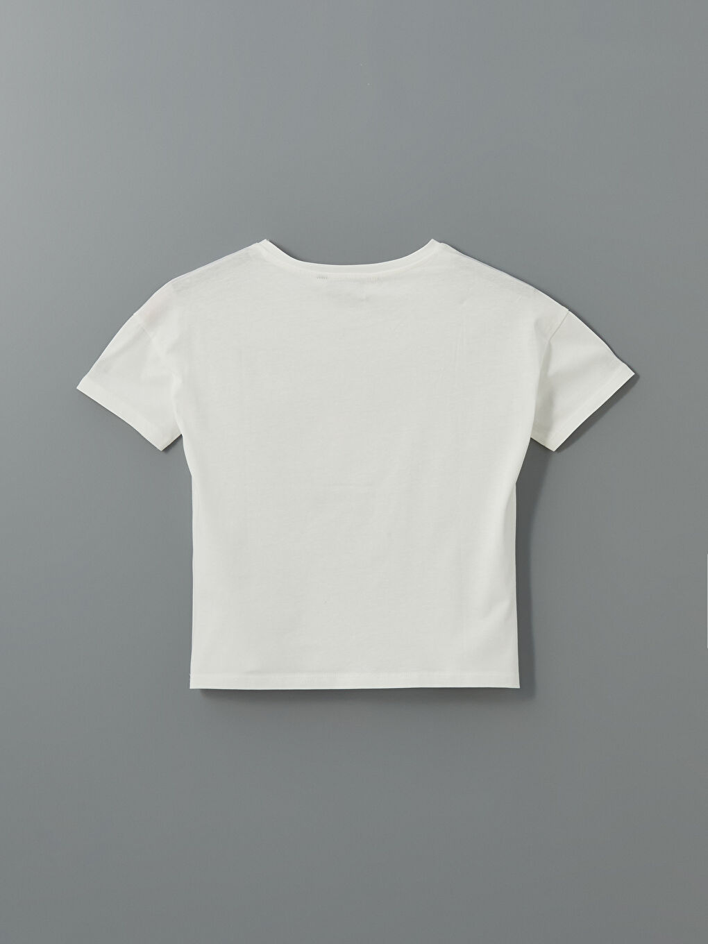 Ekru Bisiklet Yaka Baskılı Kadın Pijama Üstü-1