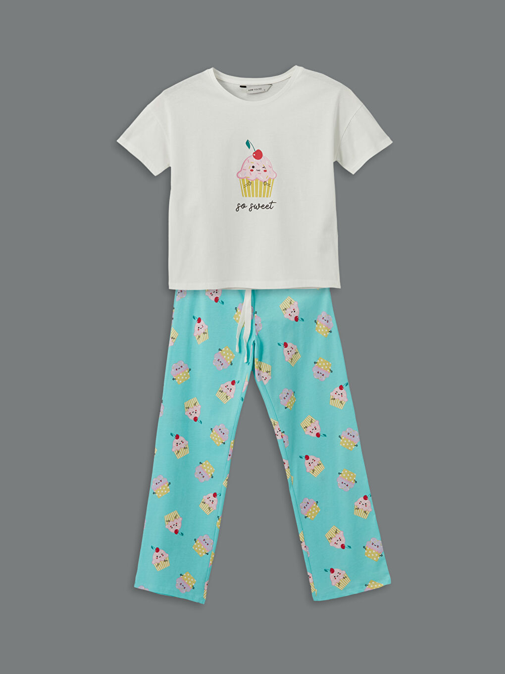 Crew Neck Printed Women's Pajamas Set -S5EB95Z8-LTU