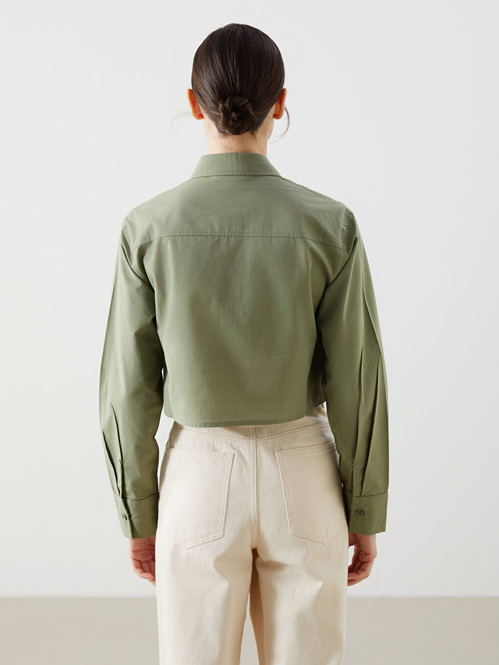 Crop Poplin Women's Shirt -S5EC02Z8-GUY