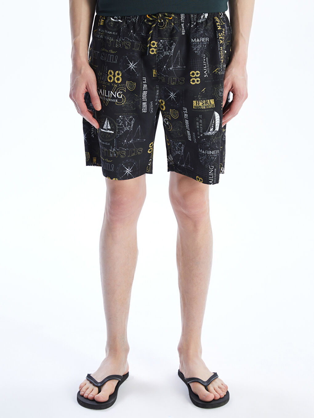 Knee Length Patterned Men's Swimming Shorts -S5EC15Z8-LQ9