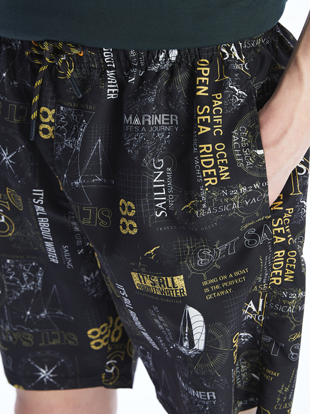 Knee Length Patterned Men's Swimming Shorts -S5EC15Z8-LQ9