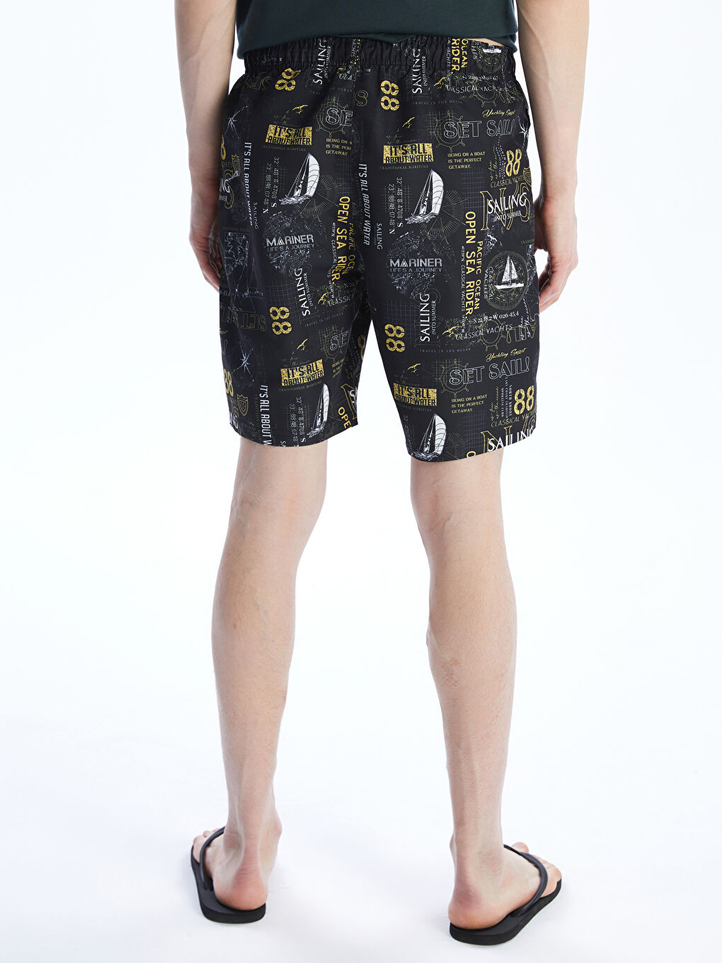 Knee Length Patterned Men's Swimming Shorts -S5EC15Z8-LQ9