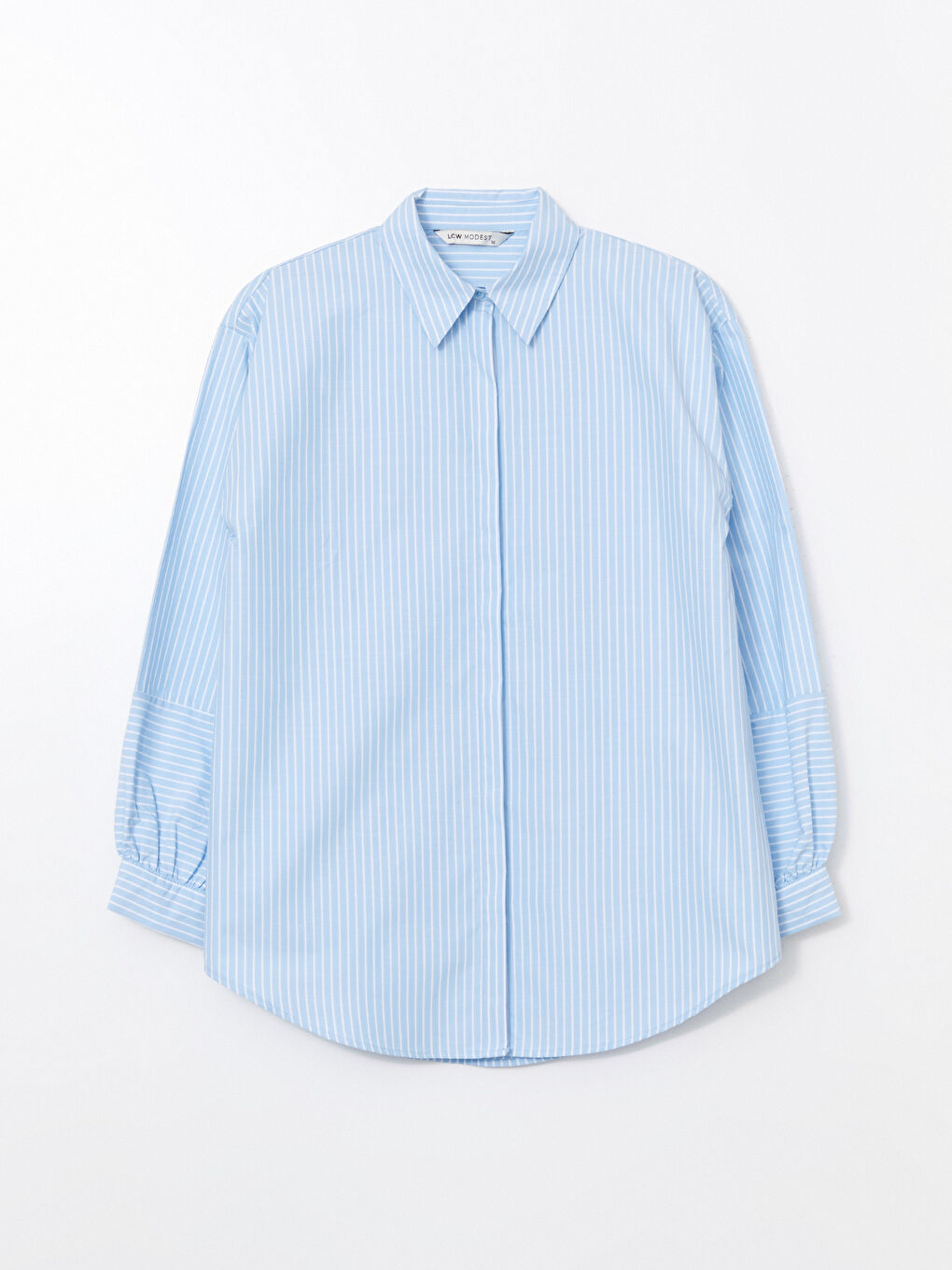 Tunique Chemise Pour Femmes En Popeline Rayée Surdimensionnée-4