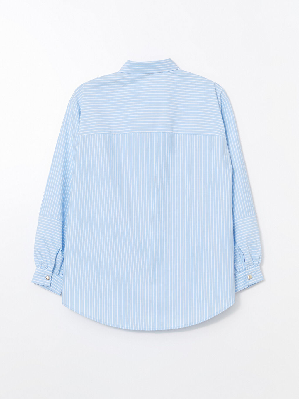 Tunique Chemise Pour Femmes En Popeline Rayée Surdimensionnée-5