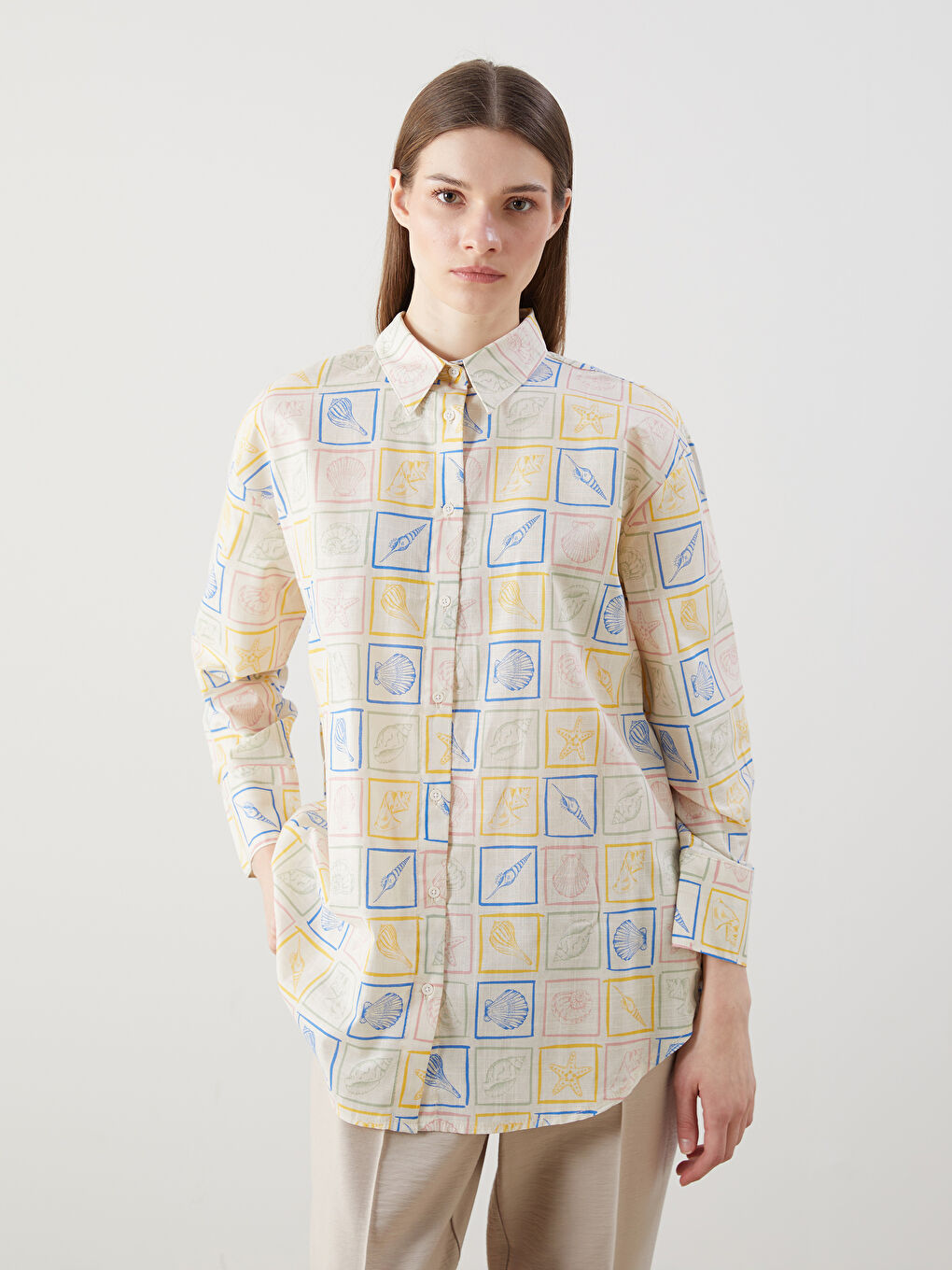 Tunique Chemise Pour Femmes Surdimensionnée À Motifs