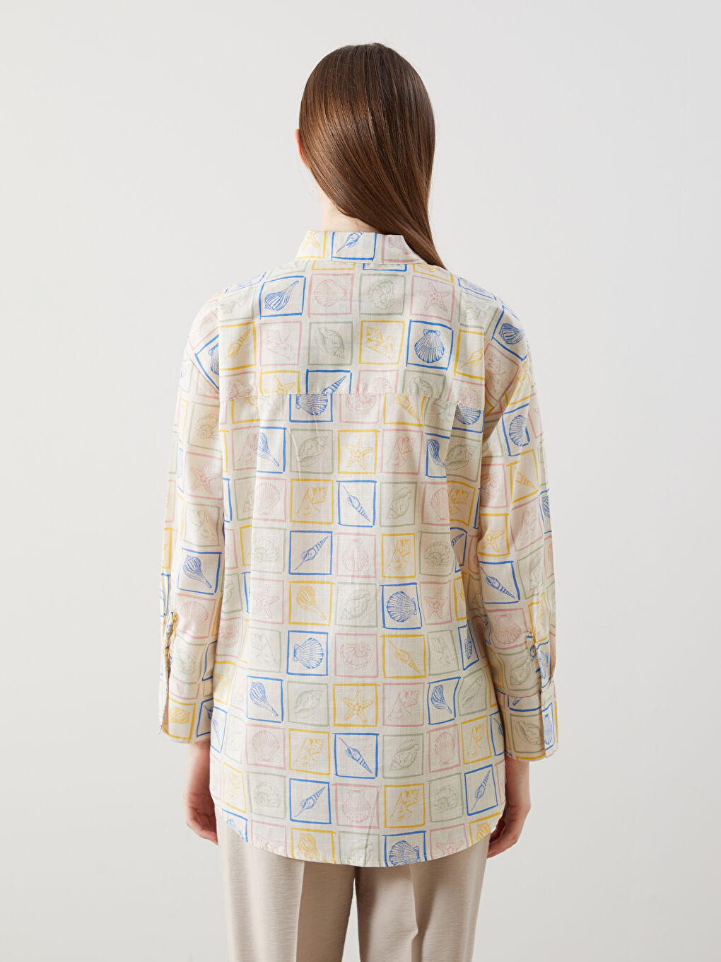 Tunique Chemise Pour Femmes Surdimensionnée À Motifs-3