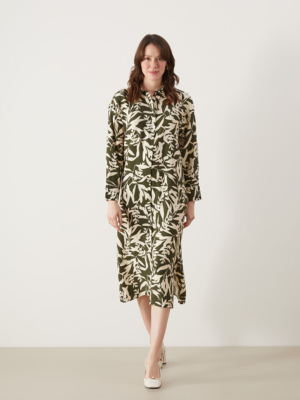 Floral Oversize Women's Shirt Dress -S5EC26Z8-LRR