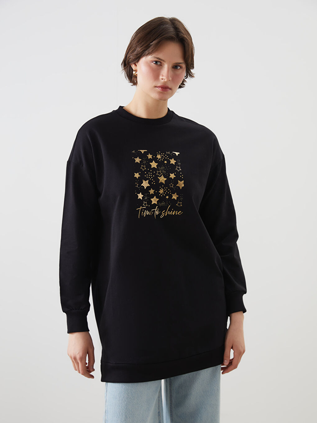 Printed Oversize Women's Sweatshirt Tunic -S5EC29Z8-CVL