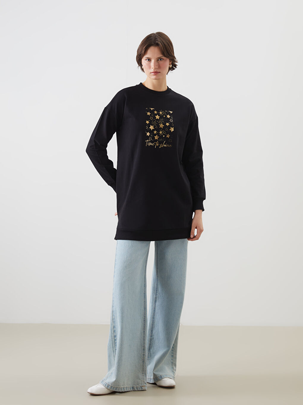 Printed Oversize Women's Sweatshirt Tunic -S5EC29Z8-CVL